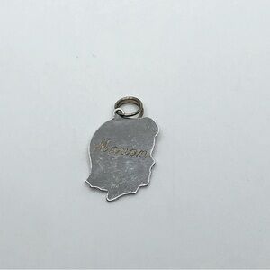 Vtg Sterling Silver Child Silhouette Head Charm / Pendant .9”